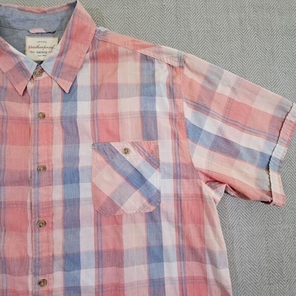 OG Weatherproof Vintage Shirt 2XL Short Sleeve Button Up Americana Normcore - Picture 9 of 16